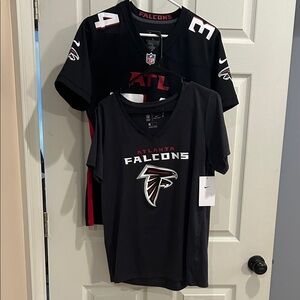 Nike Ladies Atlanta Falcons Jersey - Black and Red. Shirt is NWT. 2 shirts